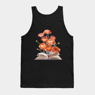 Book Of Flower, Flower Book, Flower And Book Tank Top